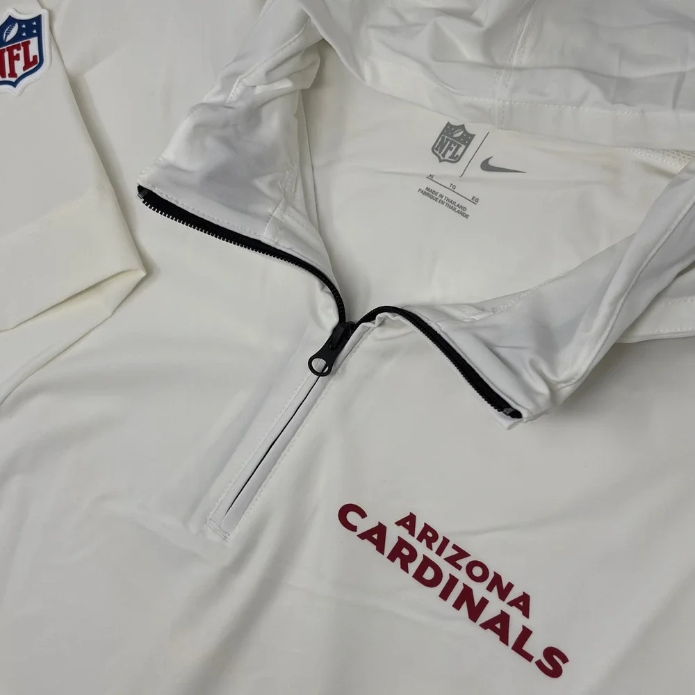 Nike NFL Arizona Cardinals Sideline Hooded 1/4 Zip Pullover XL Team Issued White